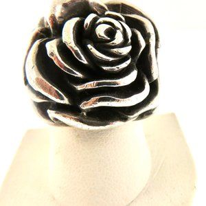 KING BABY STERLING SILVER ROSE RING -SOLID .925 -8